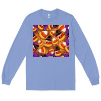 Colony Blue Candy Pattern Long Sleeve Tee - CowhideDigitalArt