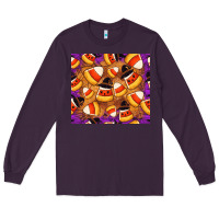 Plum Candy Pattern Long Sleeve Tee - CowhideDigitalArt