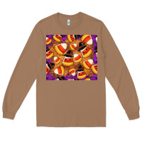 Toasted Coconut Candy Pattern Long Sleeve Tee - CowhideDigitalArt