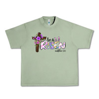 Oil Green easter he is risen matthew 28 6 Urban Heavy Tee - Jasminsmagicworld
