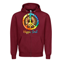 Burgundy Hippie  Soul Zipper Hoodie - JahusDesignShop