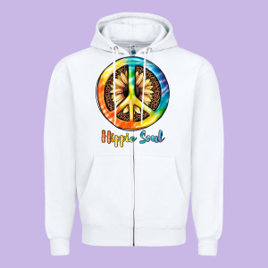 Hippie  Soul Zipper Hoodie Designed By Jahusdesignshop