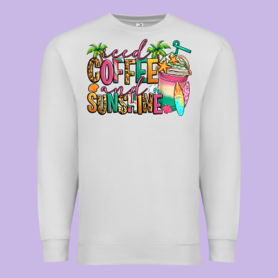 Iced Coffee And Sunshine Summer Premium Sweatshirt Designed By Jasminsmagicworld