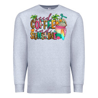 Heather Grey iced coffee and sunshine summer Premium Sweatshirt - Jasminsmagicworld