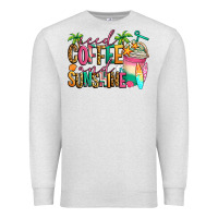 Oatmeal Heather iced coffee and sunshine summer Premium Sweatshirt - Jasminsmagicworld