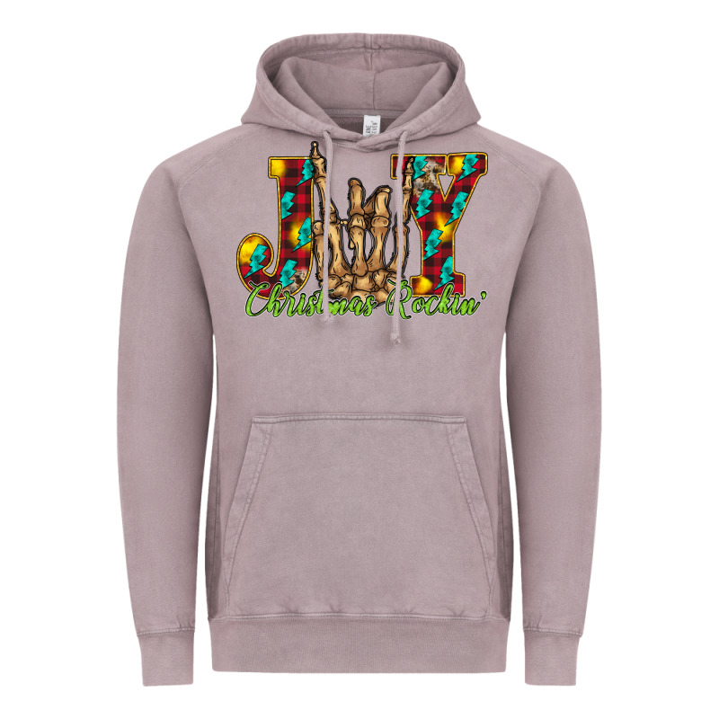 Joy Christmas Rockin Vintage Hoodie by CowhideDigitalArt | Teevron