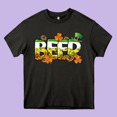 St. Patrick's Day Beer Heavy Core Tee Designed By Cowgirlartshop