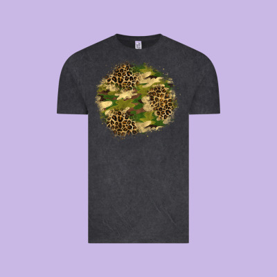 Camouflage And Leopard Patch  2 Vintage Tee Designed By Bundleandbundleshop