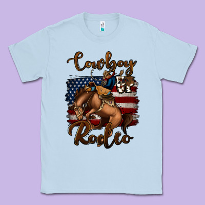 Cowboy Up Rodeo Bucking Bronco Classic Tee Designed By Jasminsmagicworld