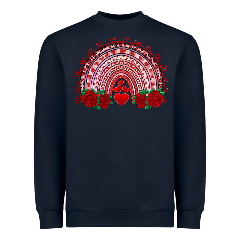 Valentines Day Rainbow With Roses Heavyweight Sweatshirt by RanaPortraitStore | Teevron