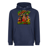 Navy Steppin' into Juneteenth black girl sneakers Heavyweight Hoodie - RanaPortraitStore