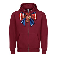 Burgundy bow Zipper Hoodie - JahusDesignShop