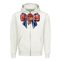Oatmeal Heather bow Zipper Hoodie - JahusDesignShop