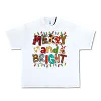 White Merry And Bright Urban Heavy Tee - FaDigitalArtStudio