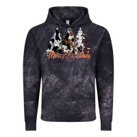 Cloud Black merry christmas cowhide trees Vintage Hoodie - CowhideDigitalArt