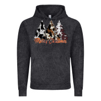 Vintage Black merry christmas cowhide trees Vintage Hoodie - CowhideDigitalArt