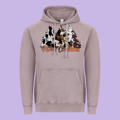 Merry Christmas Cowhide Trees Vintage Hoodie Designed By Cowhidedigitalart