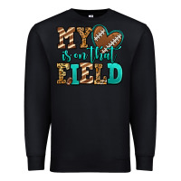 Black my heart is on that field american football Premium Sweatshirt - Jasminsmagicworld