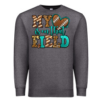 Charcoal Heather my heart is on that field american football Premium Sweatshirt - Jasminsmagicworld