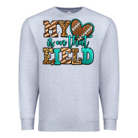 Heather Grey my heart is on that field american football Premium Sweatshirt - Jasminsmagicworld