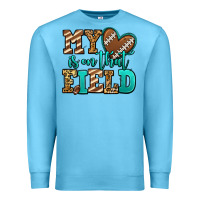 Ocean Blue my heart is on that field american football Premium Sweatshirt - Jasminsmagicworld