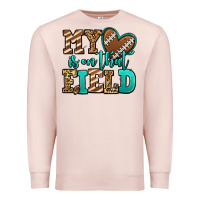 Pale Pink my heart is on that field american football Premium Sweatshirt - Jasminsmagicworld