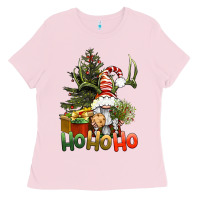 Bubblegum Pink Ho Ho Ho Christmas Gnome Ladies Tee - BundleAndBundleShop