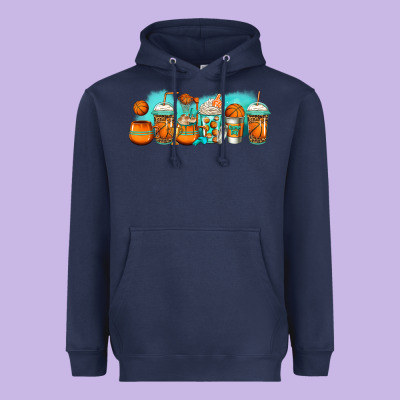 Basketball Coffee Cups Heavyweight Hoodie Designed By Jasminsmagicworld