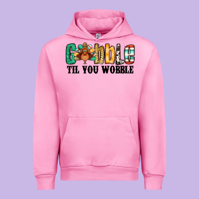 Gobble Til You Wobble Thanksgiving Turkey Urban Hoodie Designed By Jasminsmagicworld