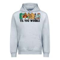 Heather Grey gobble til you wobble thanksgiving turkey Urban Hoodie - Jasminsmagicworld