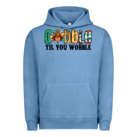 Pigment Pebble Blue gobble til you wobble thanksgiving turkey Urban Hoodie - Jasminsmagicworld