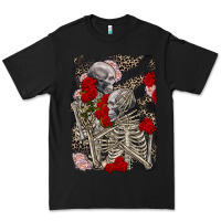 Black Two skeletons hugging Valentine's Day Premium Tee - FaDigitalArtStudio