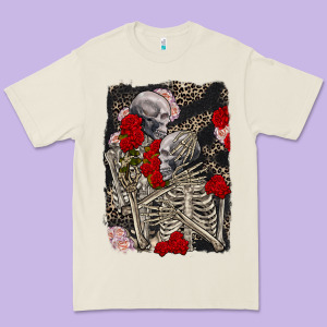 Two Skeletons Hugging Valentine's Day Premium Tee Designed By Fadigitalartstudio