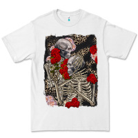 White Two skeletons hugging Valentine's Day Premium Tee - FaDigitalArtStudio