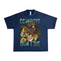 Navy Cowboys Don't Die Urban Heavy Tee - FaDigitalArtStudio