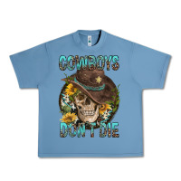 Pebble Blue Cowboys Don't Die Urban Heavy Tee - FaDigitalArtStudio