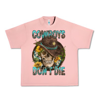 Salmon Cowboys Don't Die Urban Heavy Tee - FaDigitalArtStudio