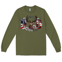 Army Green Best Dad Ever Long Sleeve Tee - CowhideDigitalArt