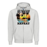 Dove Grey sunrise sunburn sunset repeat Zipper Hoodie - JahusDesignShop