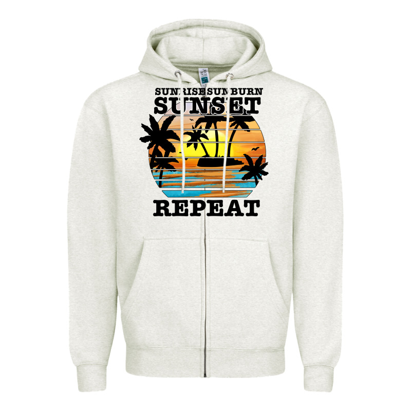 Sunrise Sunburn Sunset Repeat Zipper Hoodie by JahusDesignShop | Teevron