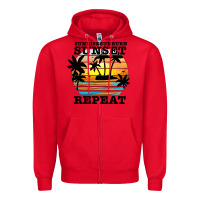 Red sunrise sunburn sunset repeat Zipper Hoodie - JahusDesignShop