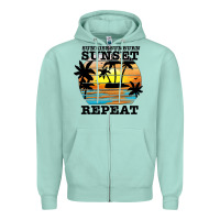 Seafoam sunrise sunburn sunset repeat Zipper Hoodie - JahusDesignShop