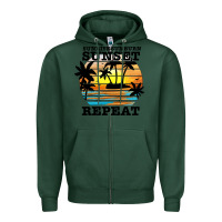 Sports Green sunrise sunburn sunset repeat Zipper Hoodie - JahusDesignShop