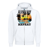 White sunrise sunburn sunset repeat Zipper Hoodie - JahusDesignShop