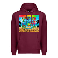 Burgundy sunrise sunburn sunset repeat Premium Hoodie - Artiststas