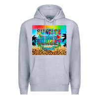 Heather Grey sunrise sunburn sunset repeat Premium Hoodie - Artiststas