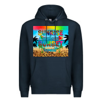 Navy sunrise sunburn sunset repeat Premium Hoodie - Artiststas