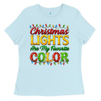 Baby Blue christmas lights are my favorite color Ladies Tee - FaDigitalArtStudio