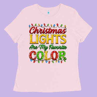 Christmas Lights Are My Favorite Color Ladies Tee Designed By Fadigitalartstudio