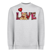 Heather Grey valentines day tedybear love Heavyweight Sweatshirt - RanaPortraitStore